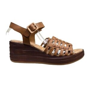 Korks by Kork‎ Ease Marley Platform Sandal Wedge Ankle Strap Brown Women Sz 10M